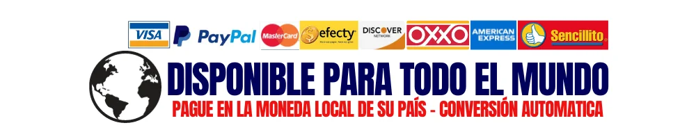 Métodos de pago aceptados